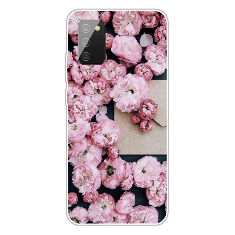 Skal Samsung Galaxy A02s Röd Intensiva Blommor