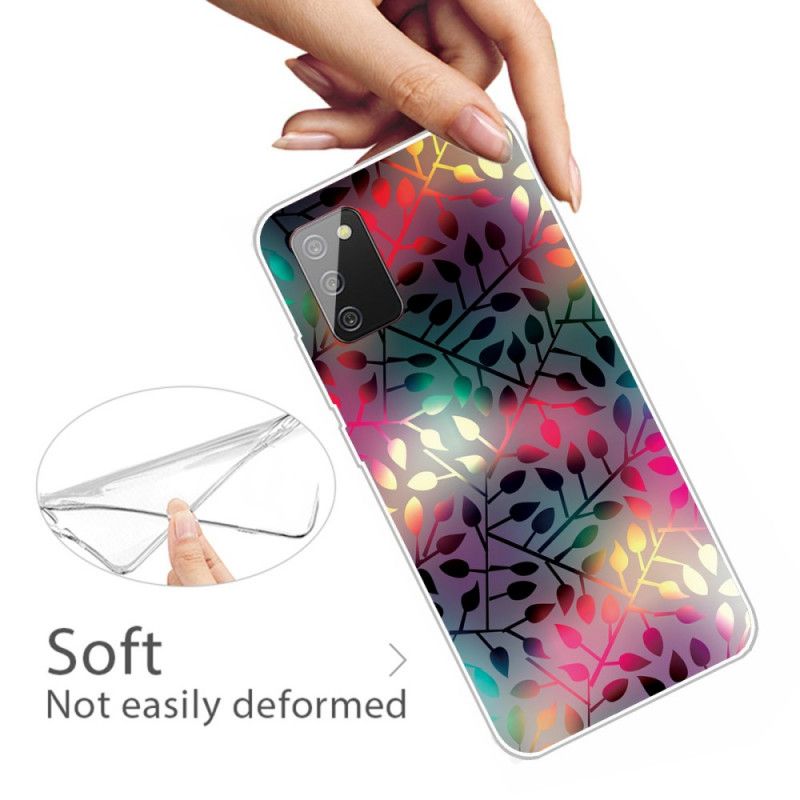 Skal Samsung Galaxy A02s Röd Löv