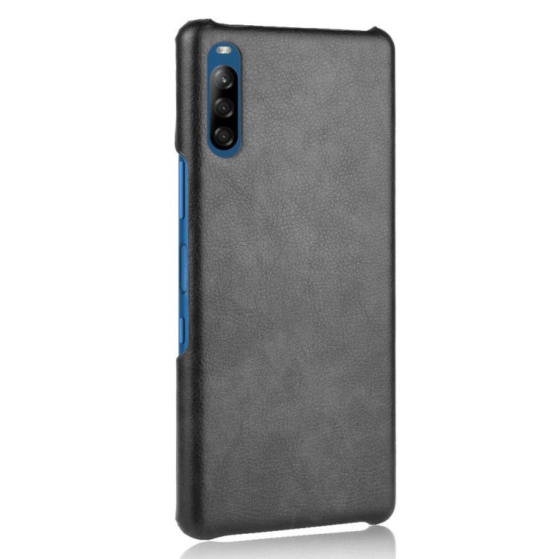 Skal för Sony Xperia L4 Svart Lychee-Lädereffekt