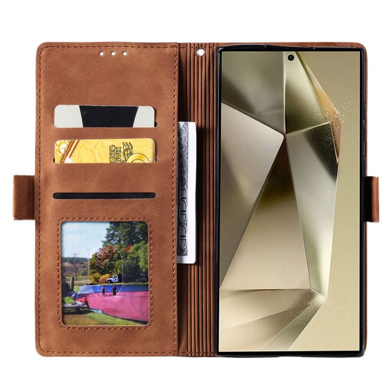 Fodral För Samsung Galaxy S25 Ultra 5g Tvåfärgad Rfid-blockerande Plånbok I Mockaeffekt