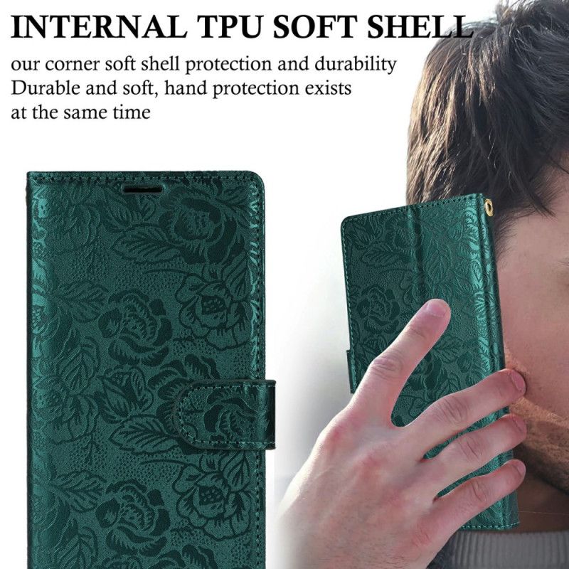 Fodral Samsung Galaxy S25 Ultra 5g Blommigt Tryck Med Rem