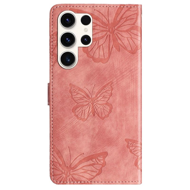 Fodral Samsung Galaxy S25 Ultra 5g Fjärilar I Mockaeffekt