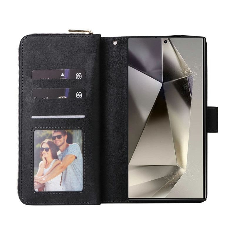 Fodral Samsung Galaxy S25 Ultra 5g Plånbok Med Dragkedja Och Rem