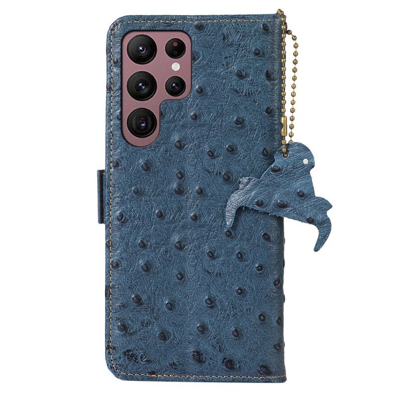 Läderfodral Samsung Galaxy S25 Ultra 5g Telefonfodral Äkta Läder Med Rfid-blockering