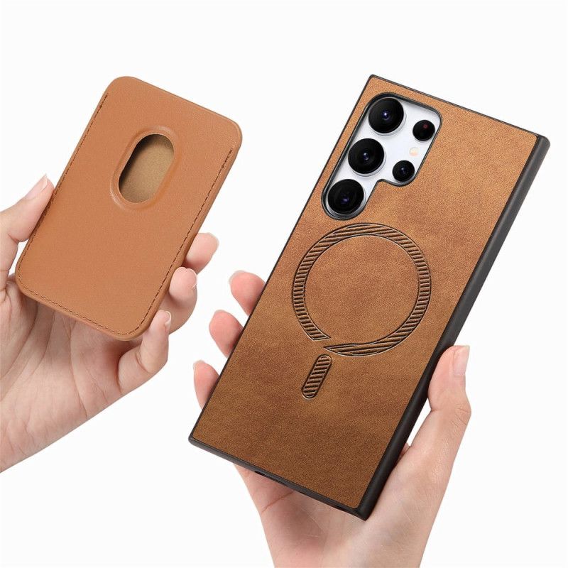 Skal Samsung Galaxy S25 Ultra 5g Avtagbar Magnetisk Korthållare I Mockastil