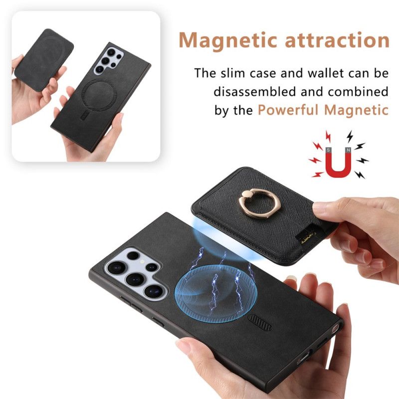 Skal Samsung Galaxy S25 Ultra 5g Avtagbar Magnetisk Korthållare Och Stativ