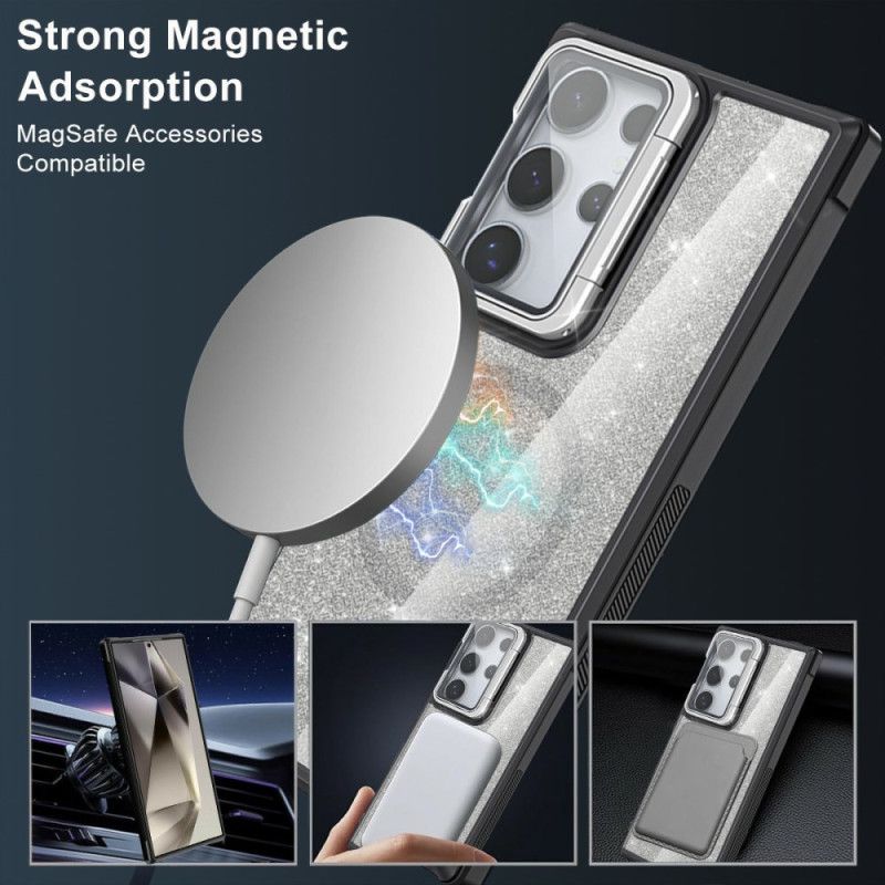 Skal Samsung Galaxy S25 Ultra 5g Glitter Med Inbyggt Stativ