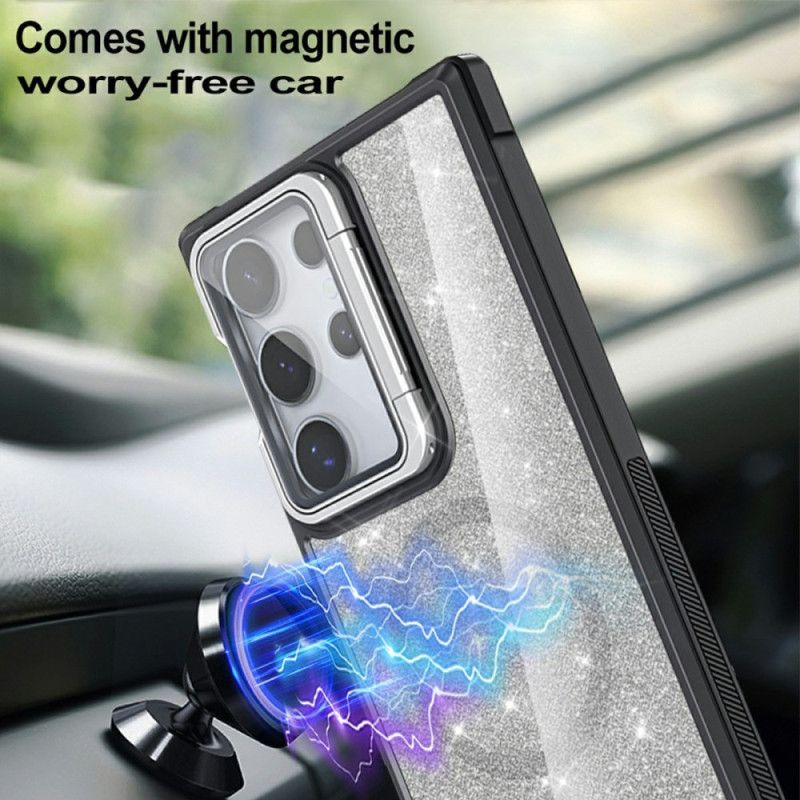 Skal Samsung Galaxy S25 Ultra 5g Glitter Med Inbyggt Stativ