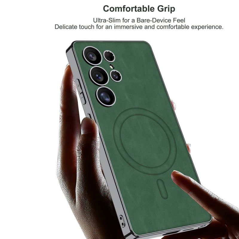 Skal Samsung Galaxy S25 Ultra 5g Matt Konstläder Kompatibel Med Magsafe