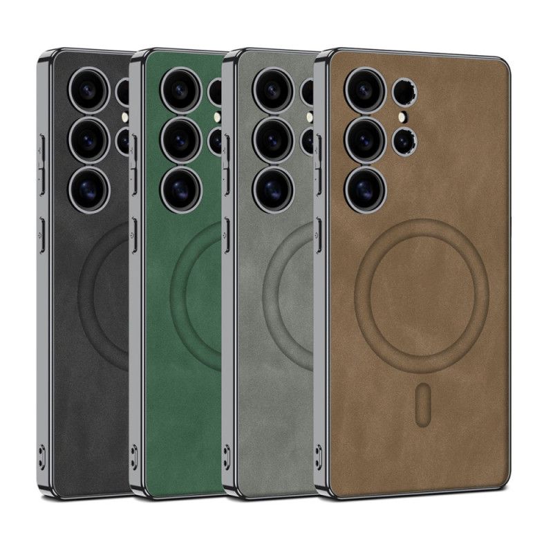 Skal Samsung Galaxy S25 Ultra 5g Matt Konstläder Kompatibel Med Magsafe