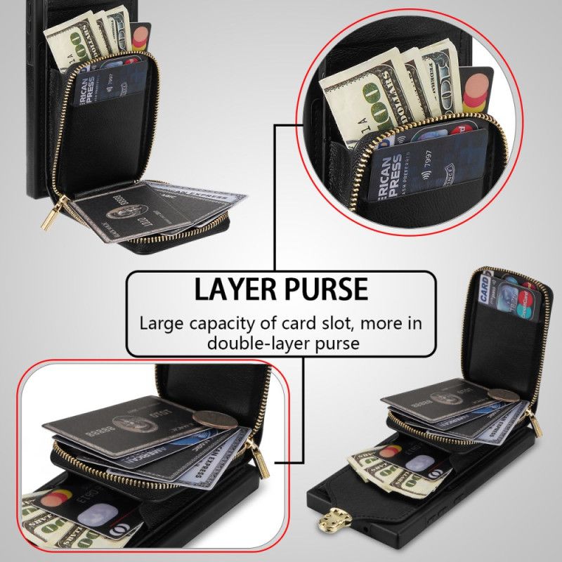 Skal Samsung Galaxy S25 Ultra 5g Plånbok Med Dragkedja Och Axelrem