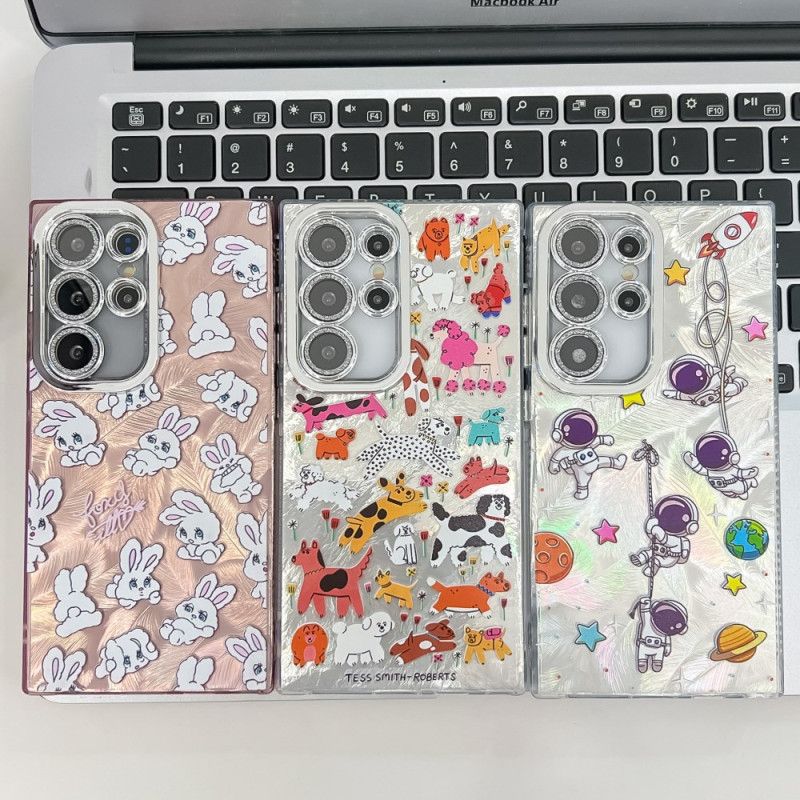 Skal Samsung Galaxy S25 Ultra 5g Telefonfodral Roliga Kaniner Med Linsskydd