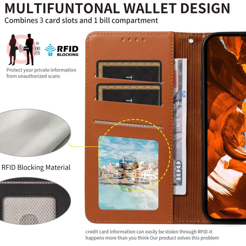 Skyddsfodral Samsung Galaxy S25 Ultra 5g Rfid-läderplånbok Med Rem