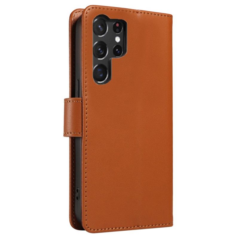 Skyddsfodral Samsung Galaxy S25 Ultra 5g Rfid-läderplånbok Med Rem
