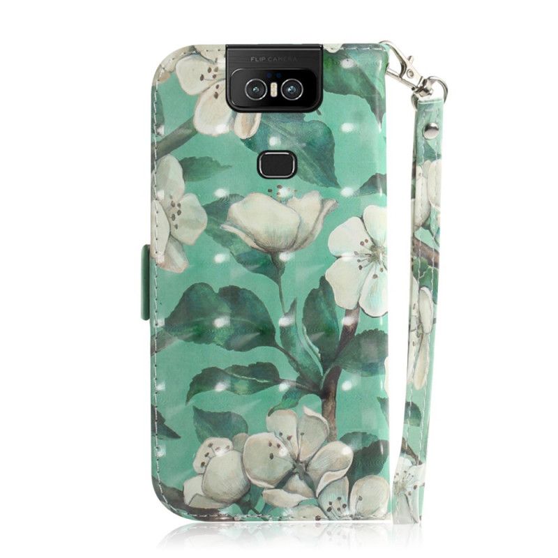 Fodral Asus ZenFone 6 Blommande Gren Med Rem
