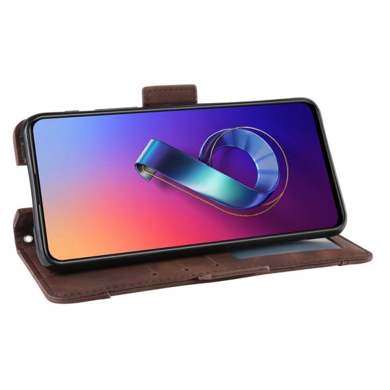 Läderfodral Asus ZenFone 6 Svart Förstklassigt Multikort