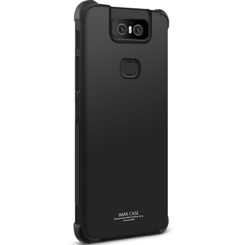 Skal Asus ZenFone 6 Svart Flexibel Silikon Med Imak Skärmfilm