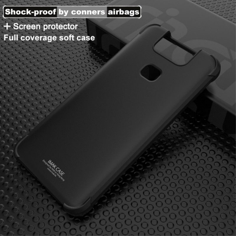 Skal Asus ZenFone 6 Svart Flexibel Silikon Med Imak Skärmfilm