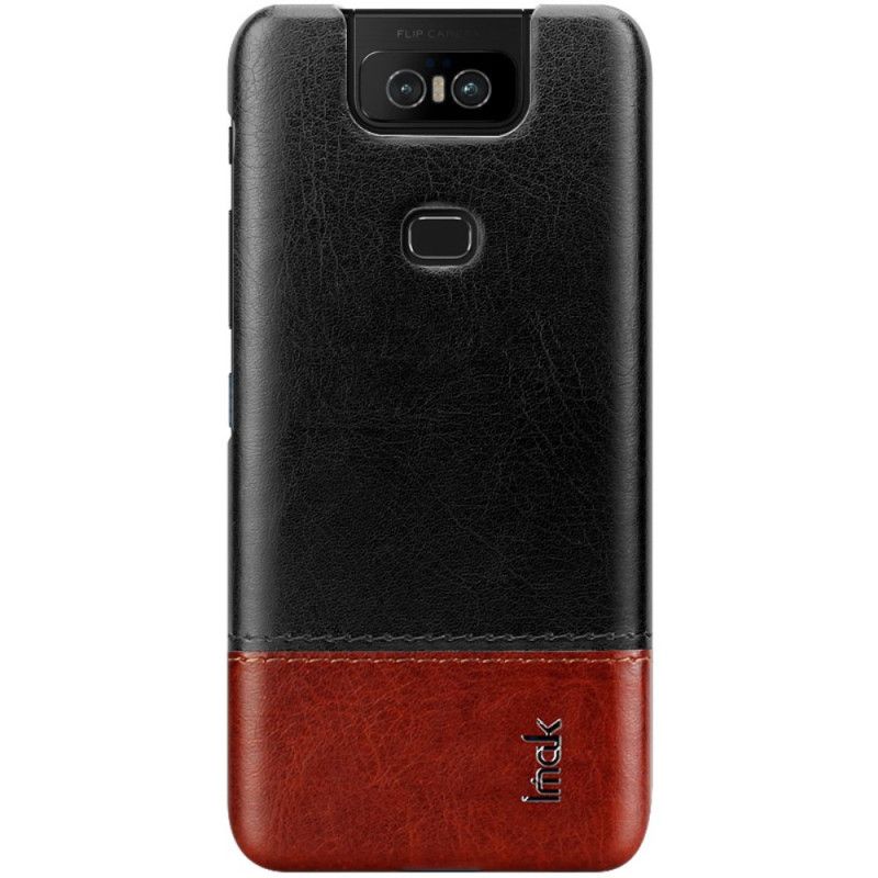 Skal Asus ZenFone 6 Svart Mobilskal Lädereffekt I Imak Ruiyi-Serien