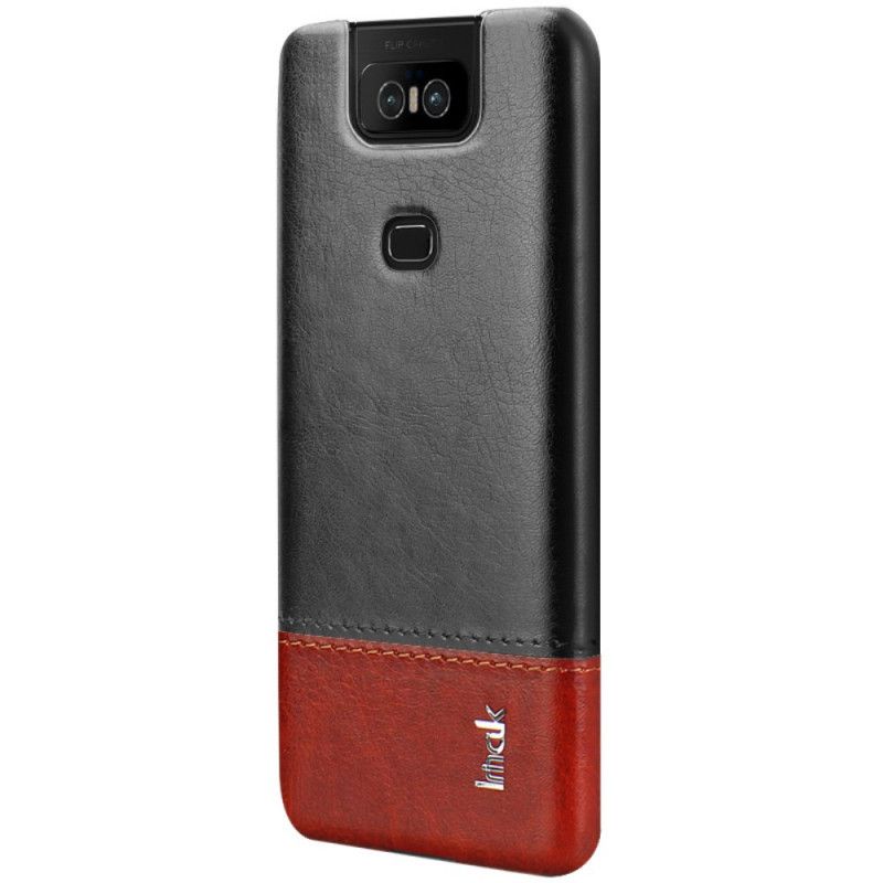 Skal Asus ZenFone 6 Svart Mobilskal Lädereffekt I Imak Ruiyi-Serien