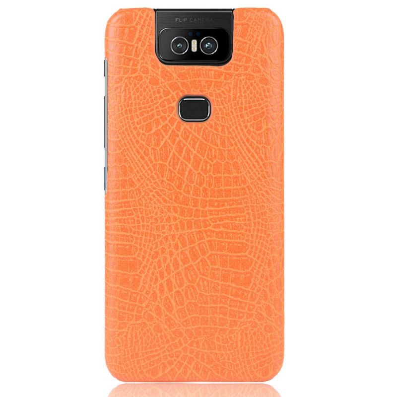Skal för Asus ZenFone 6 Svart Krokodilhudeffekt