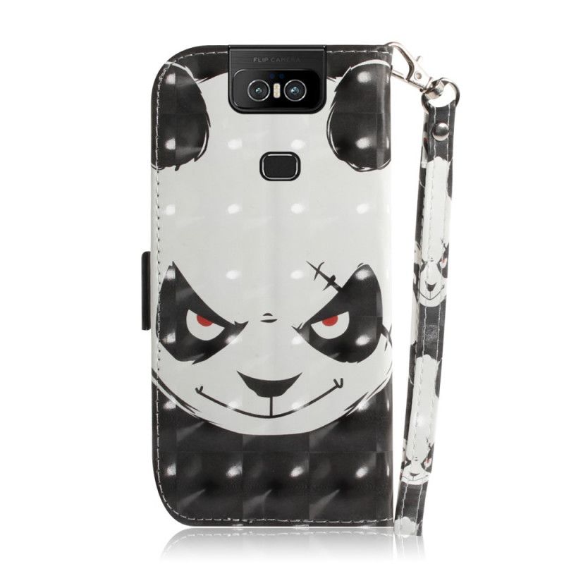 Skyddsfodral Asus ZenFone 6 Arg Panda Med Rem