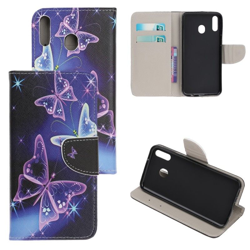Fodral för Samsung Galaxy A40 Fjärilar Och Blommor