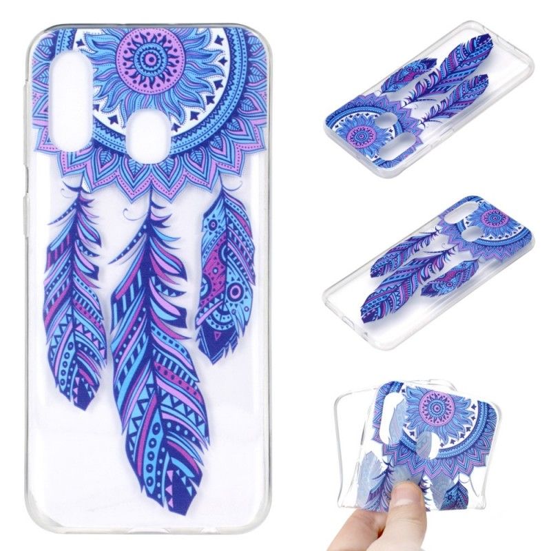 Skal Samsung Galaxy A40 Fångare Drömmer Blå Fjädrar