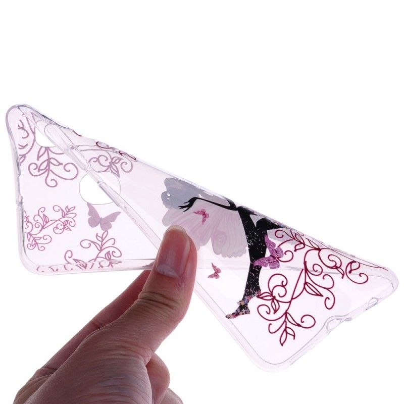 Skal Samsung Galaxy A40 Transparent Blomma Älva