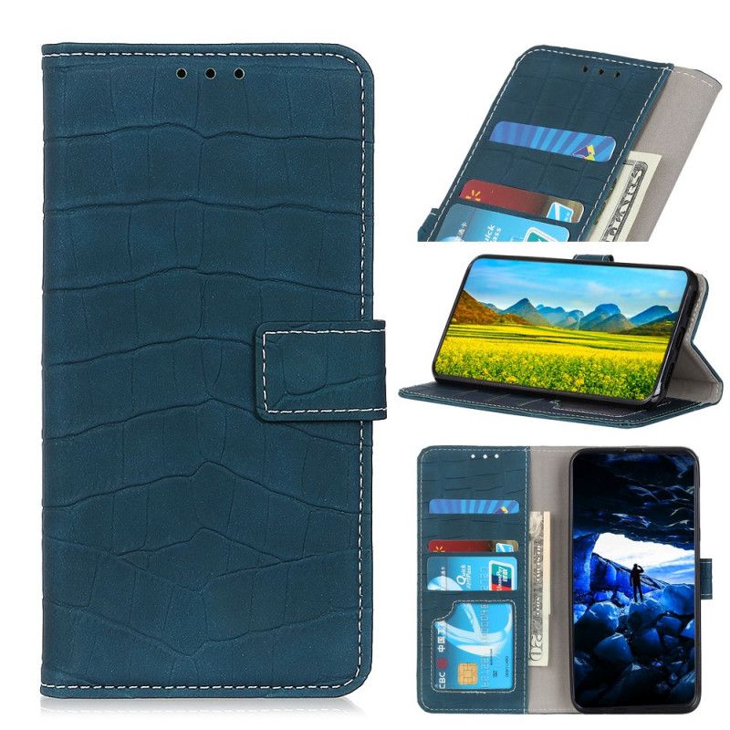 Fodral för Xiaomi Redmi Note 8 Pro Svart Vintage Krokodilhudstil