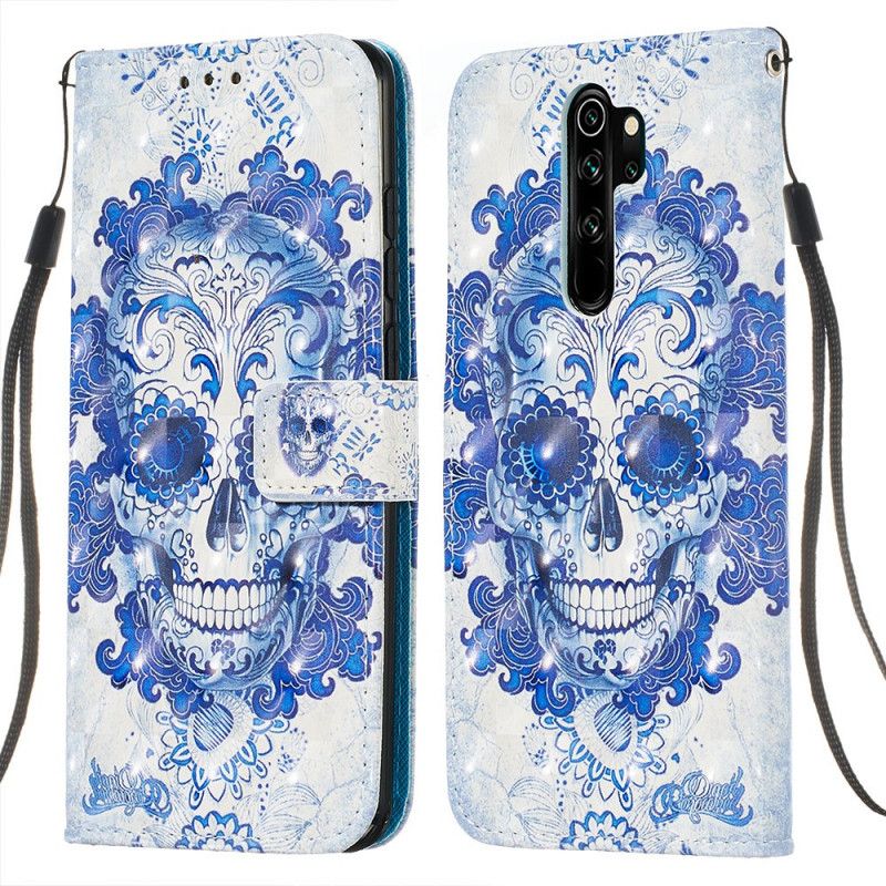 Läderskal Xiaomi Redmi Note 8 Pro Blå Skalle