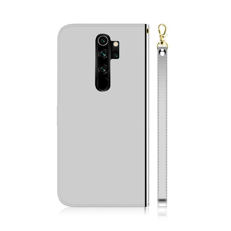 Läderskal Xiaomi Redmi Note 8 Pro Svart Spegelskydd I Imiterat Läder