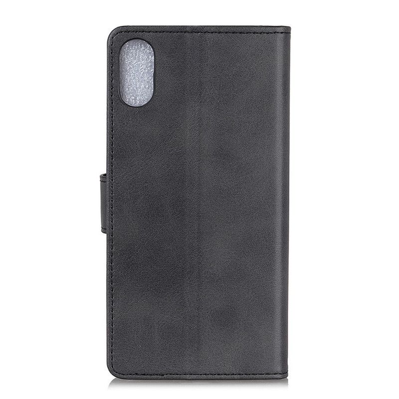 Fodral för Xiaomi Redmi 9A Svart Retro Matt Lädereffekt