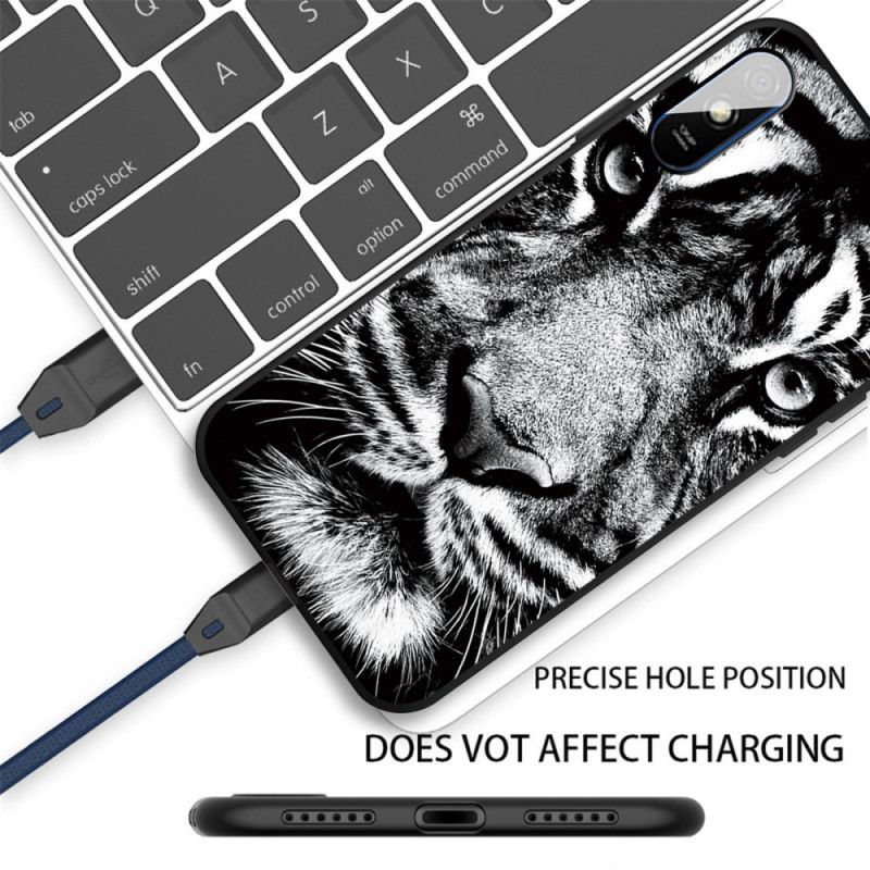 Skal för Xiaomi Redmi 9A Svartvit Tiger