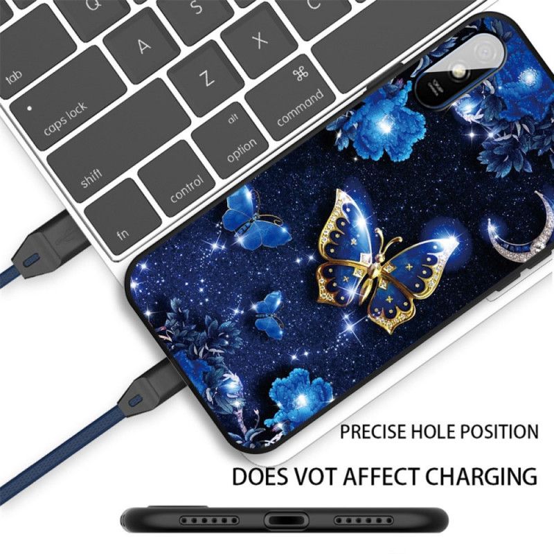 Skal Xiaomi Redmi 9A Mobilskal Gyllene Fjäril