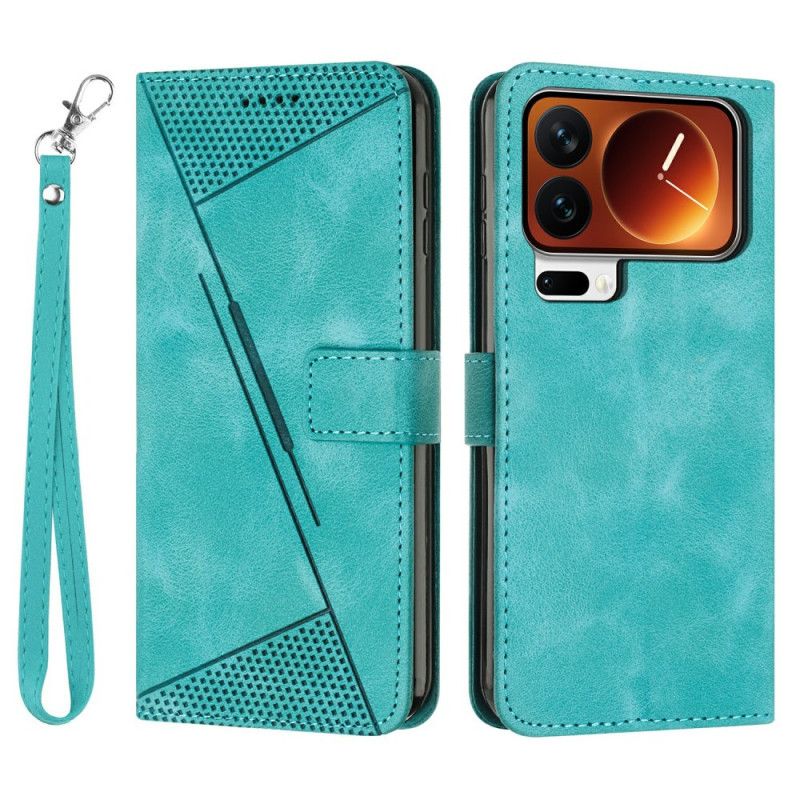 Fodral För Xiaomi 17 Pro Triangelmönster Och Rem