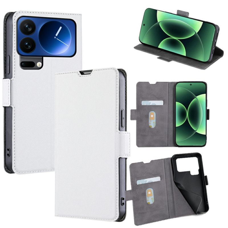 Fodral Xiaomi 17 Pro Konstläder Med Dubbelspänne