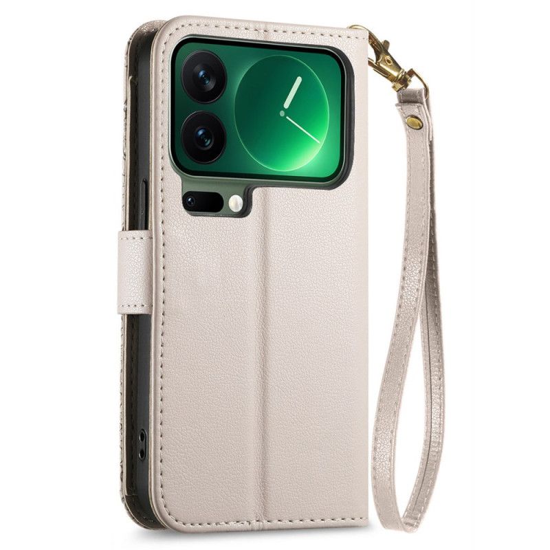 Läderfodral Xiaomi 17 Pro Telefonfodral Blom- Och Lövmönster