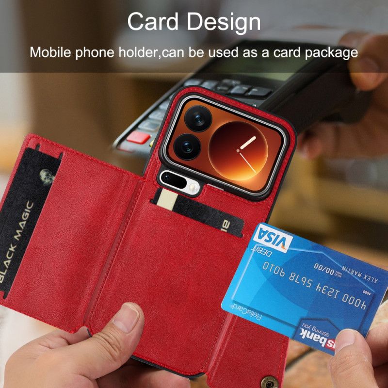 Läderfodral Xiaomi 17 Pro Telefonfodral Korthållare Och Stativ