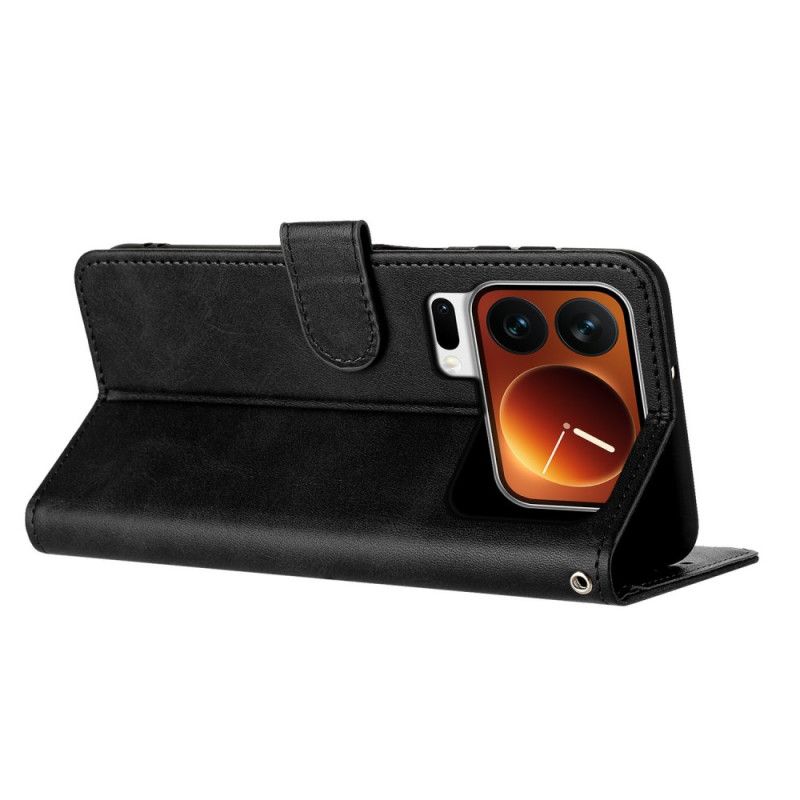 Läderfodral Xiaomi 17 Pro Telefonfodral Lädereffekt Med Snodd