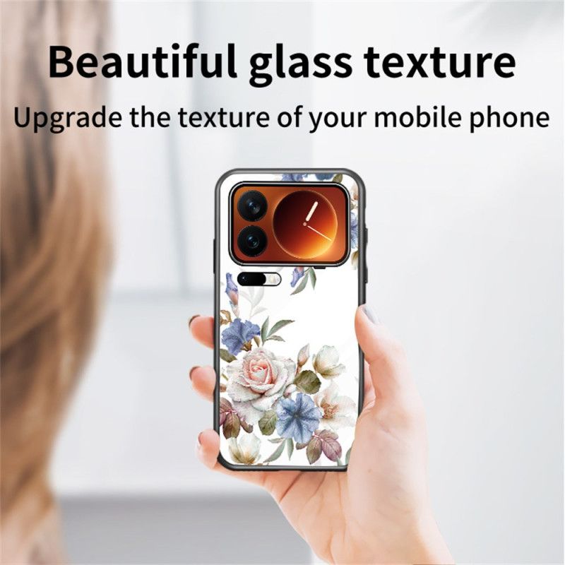 Skal Xiaomi 17 Pro Blommönster I Härdat Glas