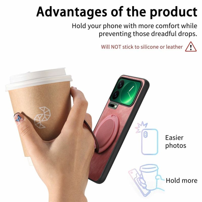 Skal Xiaomi 17 Pro Roterande Stativ Och Retroläderstruktur