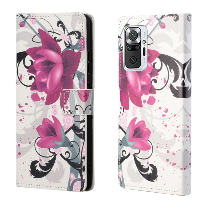 Fodral för Xiaomi Redmi Note 10 Pro Magenta Tropiska Blommor