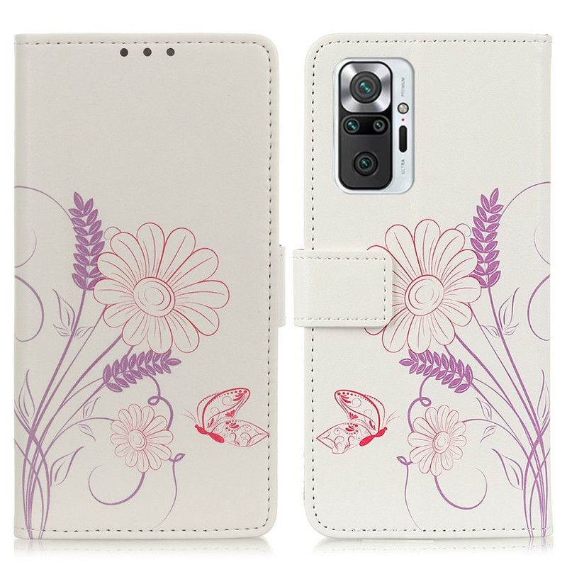 Fodral för Xiaomi Redmi Note 10 Pro Rita Fjärilar Och Blommor