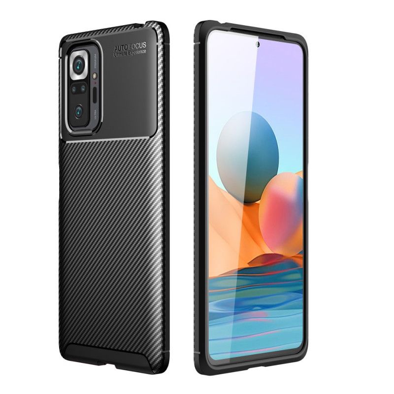 Skal Xiaomi Redmi Note 10 Pro Svart Flexibel Kolfiberstruktur