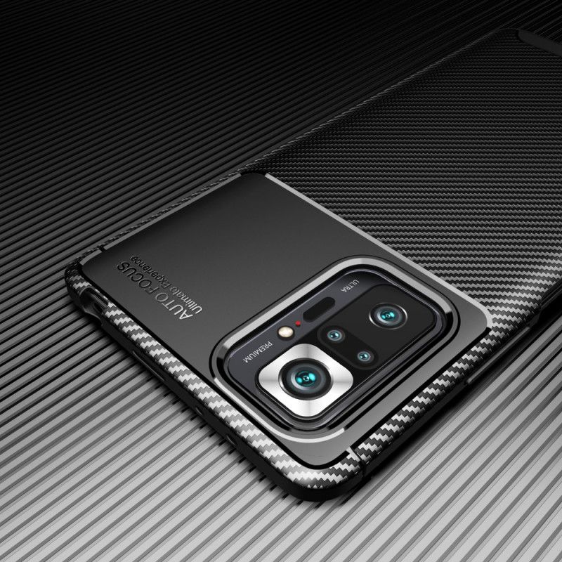 Skal Xiaomi Redmi Note 10 Pro Svart Flexibel Kolfiberstruktur