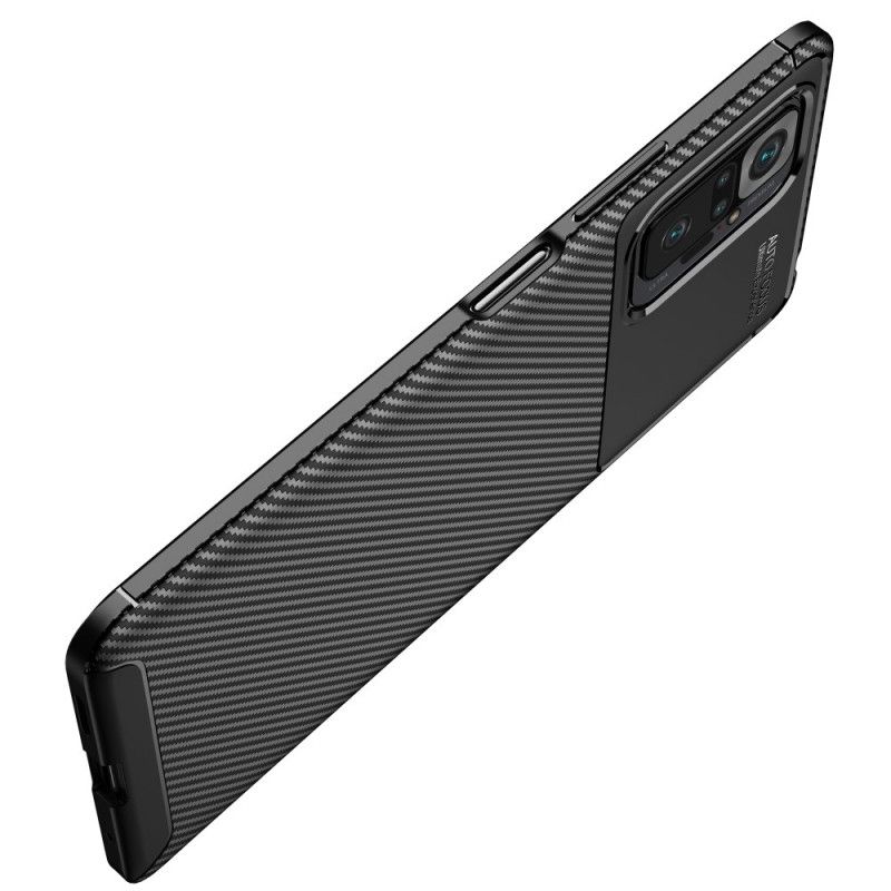 Skal Xiaomi Redmi Note 10 Pro Svart Flexibel Kolfiberstruktur