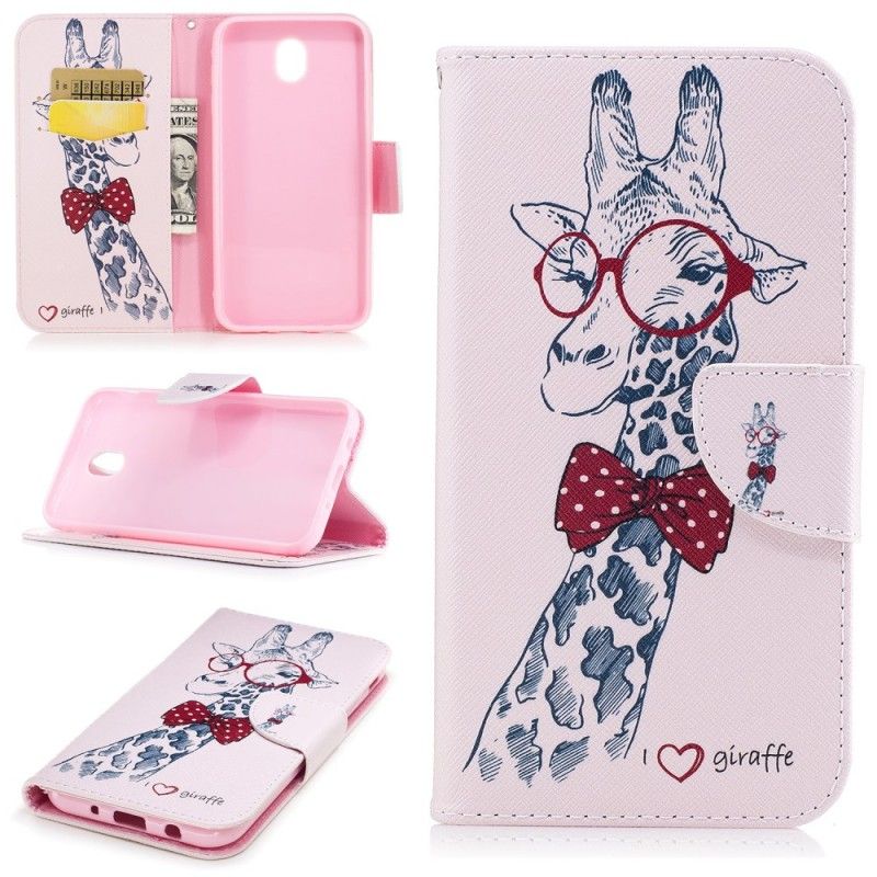 Läderfodral Samsung Galaxy J5 2017 Mobilskal Nördgiraff