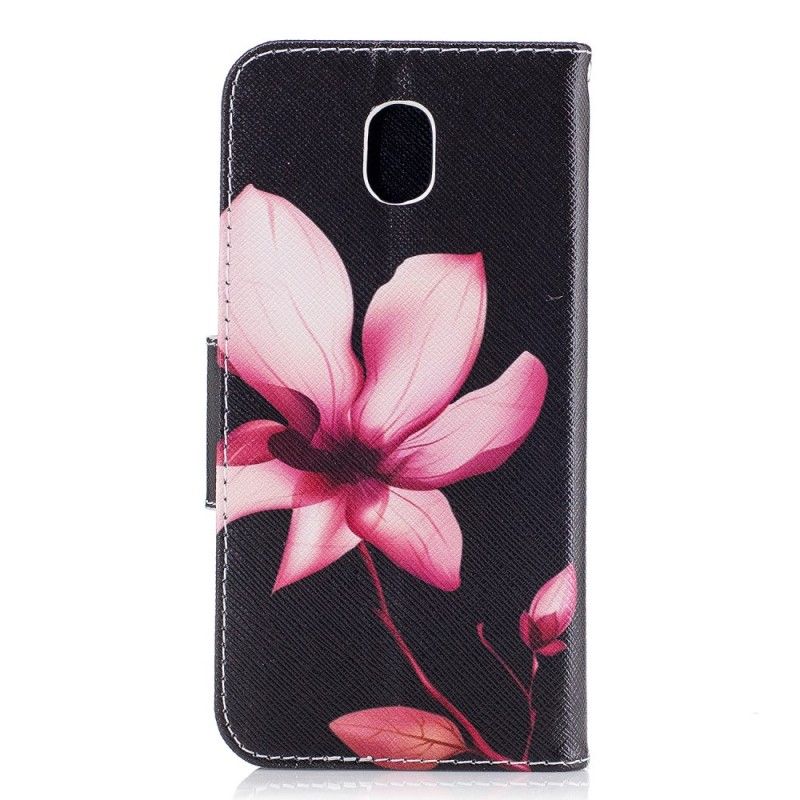 Läderfodral Samsung Galaxy J5 2017 Mobilskal Rosa Blomma