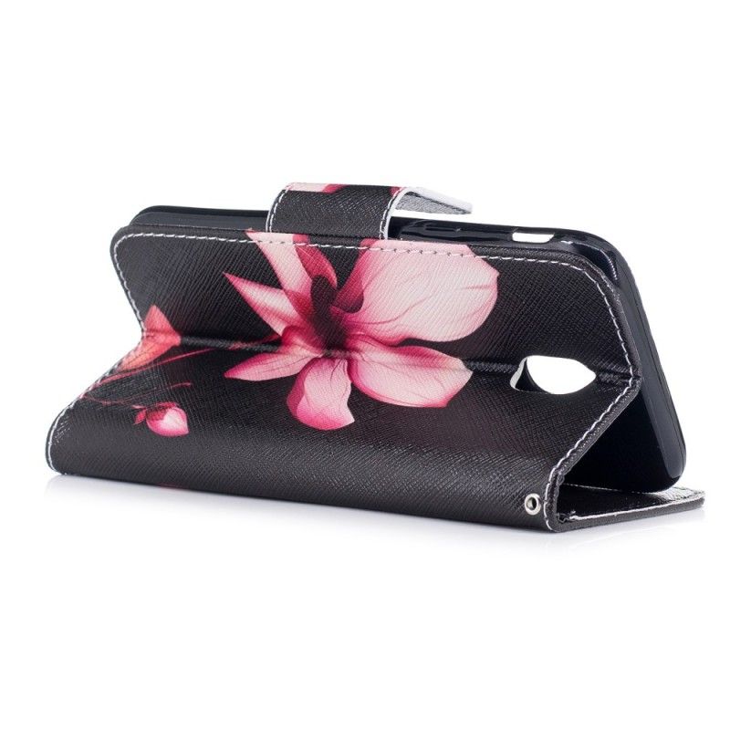 Läderfodral Samsung Galaxy J5 2017 Mobilskal Rosa Blomma